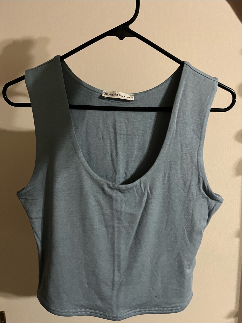 Zenana Outfitters Dusty Blue Scoop Neck Tank